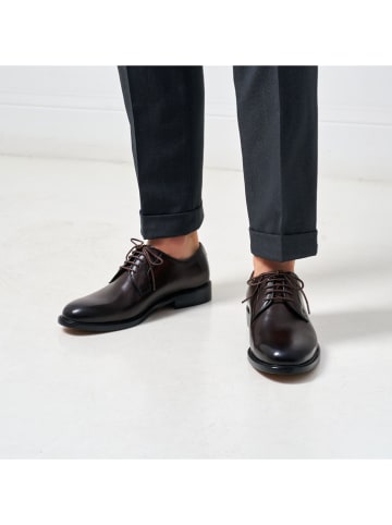 British Passport Leren veterschoenen bruin