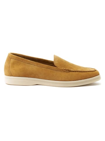 British Passport Leren mocassins okergeel