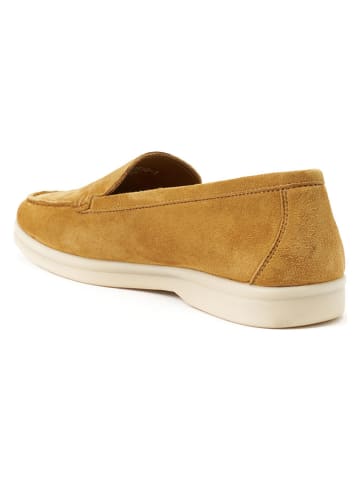 British Passport Leren mocassins okergeel