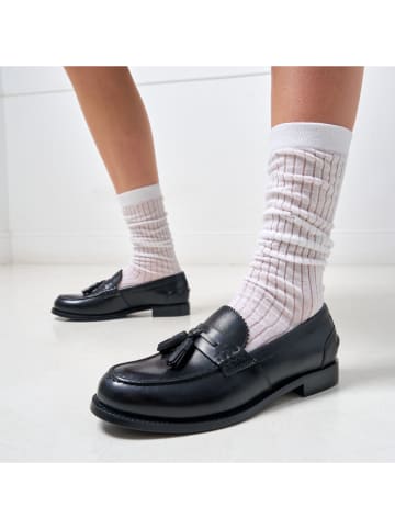 British Passport Leren mocassins "Tassel" zwart