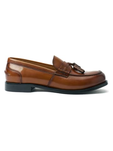 British Passport Leder-Mokassins "Tassel" in Hellbraun