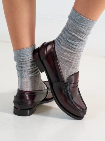 British Passport Leren mocassins "Penny" bordeaux