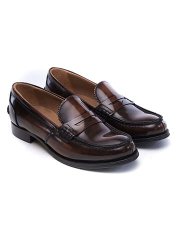 British Passport Leren mocassins "Penny" bruin