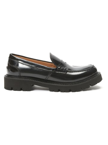 British Passport Leren mocassins "Penny" zwart