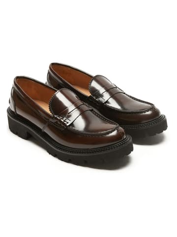 British Passport Leren mocassins "Penny" bruin
