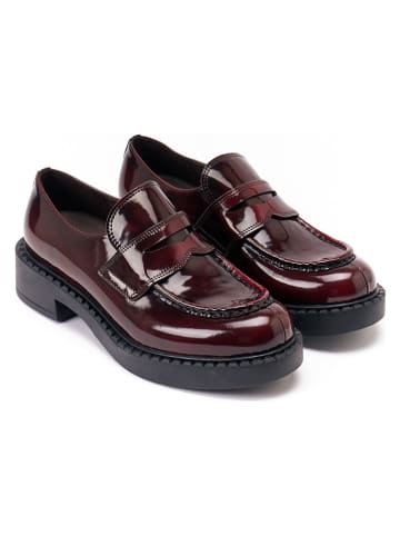 British Passport Leder-Mokassins "Penny" in Bordeaux