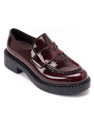 British Passport Leren mocassins "Penny" bordeaux