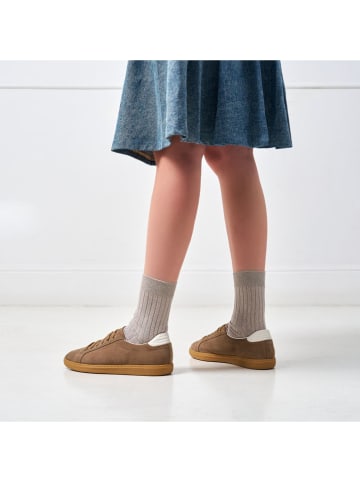 British Passport Leren sneakers lichtbruin