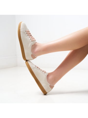 British Passport Leren sneakers crème