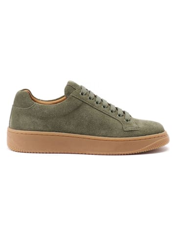 British Passport Skórzane sneakersy w kolorze khaki