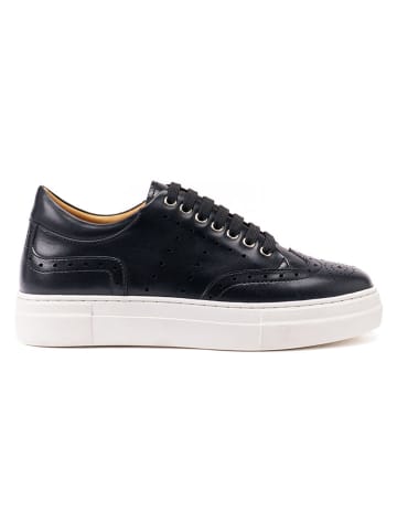 British Passport Leder-Sneakers in Schwarz