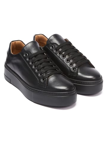 British Passport Leder-Sneakers in Schwarz