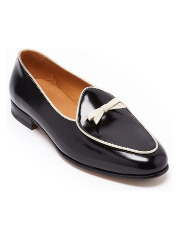 British Passport Leren mocassins "Bit" zwart