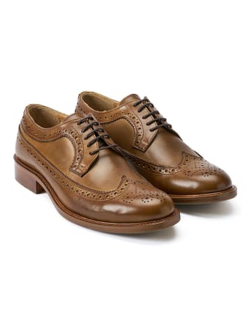 British Passport Leren veterschoenen lichtbruin
