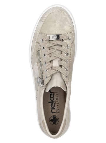 rieker Skórzane sneakersy w kolorze złotym