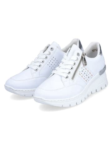 rieker Sleehaksneakers wit/zilverkleurig