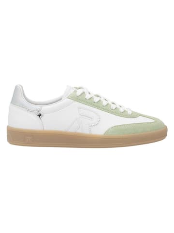 rieker Leder-Sneakers in Weiß/ Grün