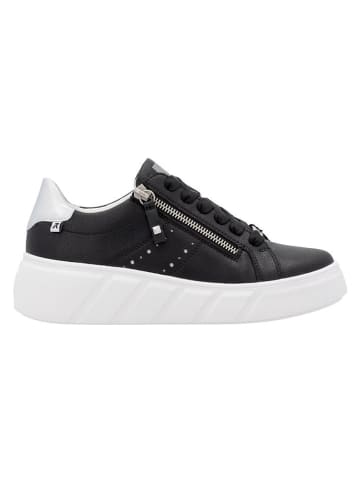 rieker Leder-Sneakers in Schwarz