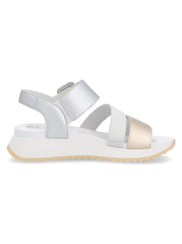 rieker Leren haksandalen zilverkleurig/goudkleurig