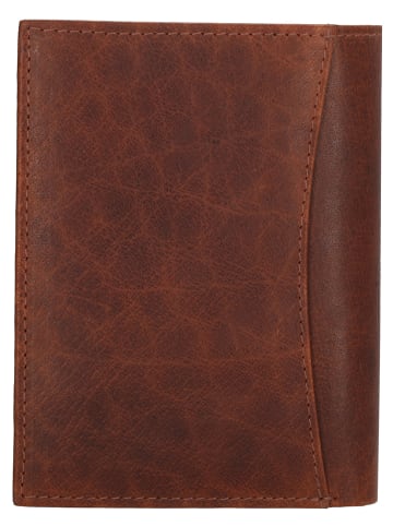 HIDE & STITCHES Leren portemonnee "Da Vinci" bruin - (B)9 x (H)12 x (D)2 cm