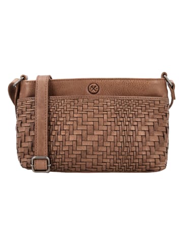 HIDE & STITCHES Leren schoudertas lichtbruin - (B)23 x (H)15 x (D)7 cm