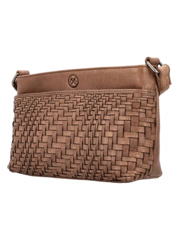 HIDE & STITCHES Leder-Umhängetasche in Hellbraun - (B)23 x (H)15 x (T)7 cm