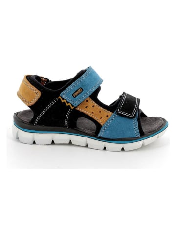 Primigi Leder-Sandalen in Dunkelblau/ Gelb/ Schwarz