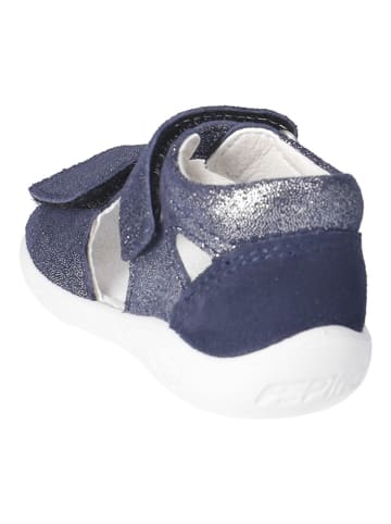 PEPINO Leder-Sandalen in Dunkelblau/ Silber