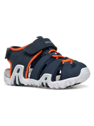 Geox Halbsandalen "Kraze" in Dunkelblau/ Orange