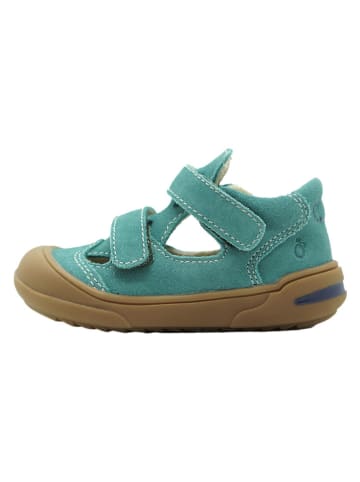 lamino Leren enkelsandalen turquoise