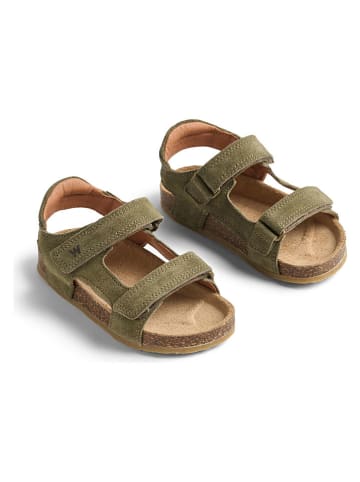 Wheat Leren sandalen "Corey" kaki