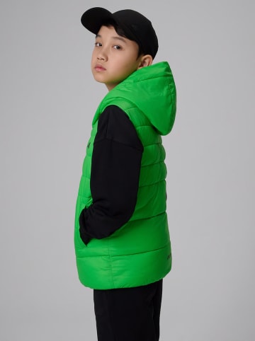 4F Doorgestikte bodywarmer groen