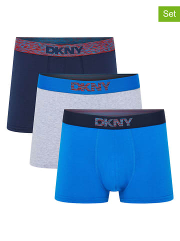 DKNY Bokserki (3 pary) w kolorze niebiesko-jasnoszaro-granatowym