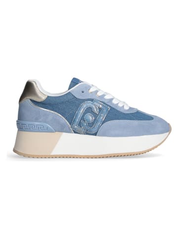 Liu Jo Leder-Sneakers in Hellblau/ Blau