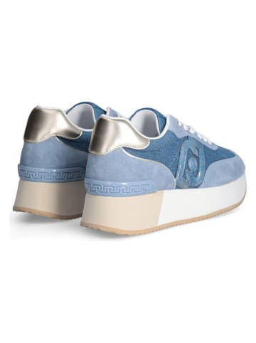 Liu Jo Leder-Sneakers in Hellblau/ Blau