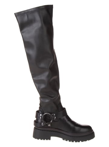Steve Madden Leder-Stiefel in Schwarz