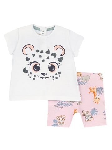 Chicco 2tlg. Outfit in Rosa/ Weiß