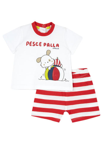 Chicco 2tlg. Outfit in Rot/ Weiß