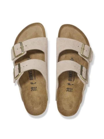 Birkenstock Leren slippers "Arizona" beige