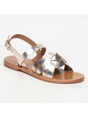 CALANK Leder-Sandalen in Gold
