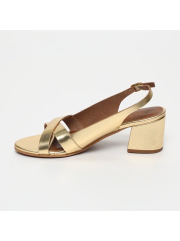 CALANK Leren haksandalen goudkleurig