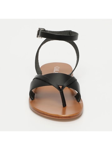 CALANK Leder-Sandalen in Schwarz