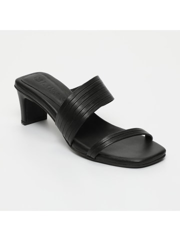 CALANK Leren slippers zwart