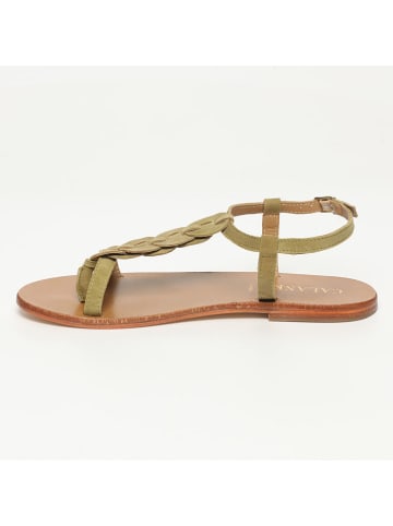 CALANK Leder-Sandalen in Grün