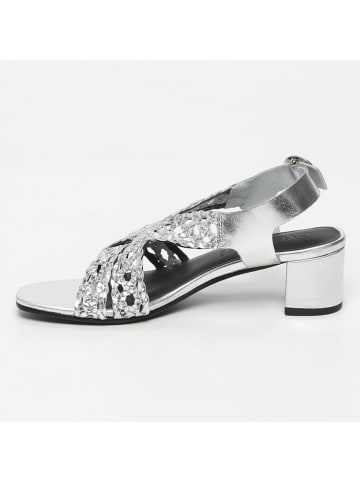 CALANK Leren haksandalen zilverkleurig
