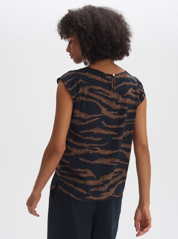 OPUS Bluse in Schwarz/ Braun