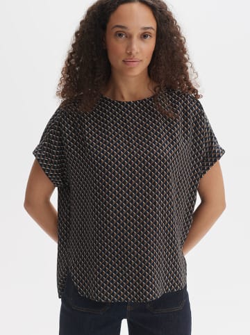 OPUS Bluse in Schwarz/ Hellbraun
