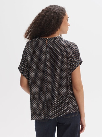 OPUS Bluse in Schwarz/ Hellbraun