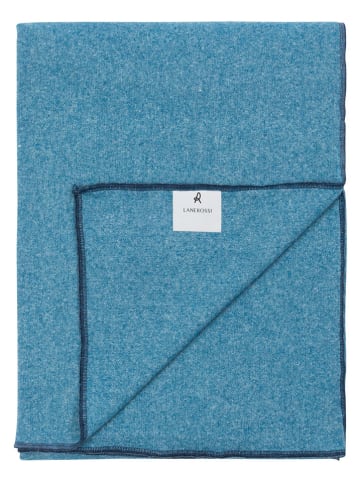 Lanerossi Wollen deken "Living" blauw - (L)250 x (B)210 cm