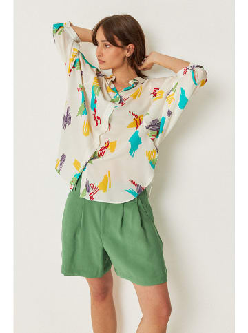 SKFK Blouse "Katrin" wit/meerkleurig